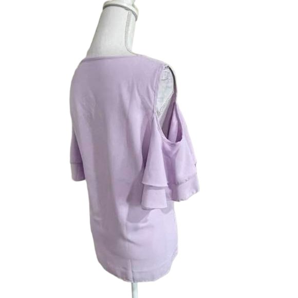 Light Breezy Short Sleeves Summer Cold Shoulder Blouse Top XL - Picture 14 of 16